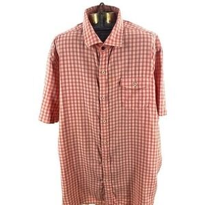 Tommy Bahama Shirt Jeans Island Crafted 100% Cotton Checked Short Sleeve Men 2XL